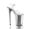 Pleaser - INFINITY908 Ankle strap sandal, Pole dance shoes - White/Silver coloured Product image